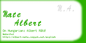 mate albert business card