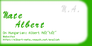 mate albert business card